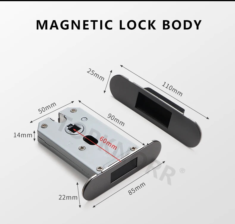 Bedroom Black Door Lock Magnetic Mute Lock Indoor Wooden Door Lock Bathroom Household Simple Door Handle Locks Handles Interior
