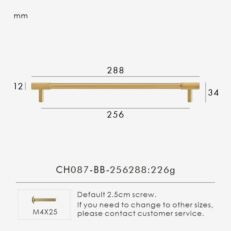 Nurlin Solid Brass Knurled Cabinet Knobs Wardrobe Handle T-bar Antique Bronze Gold Black Handle Available In Multiple Sizes