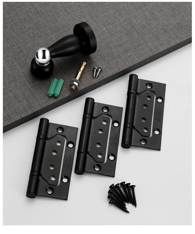 Stainless Steel Parent-Child Hinge, Door Suction Hinge Three-in-one, No Grooves Required, Wooden Door Silent Hinge, Hardware