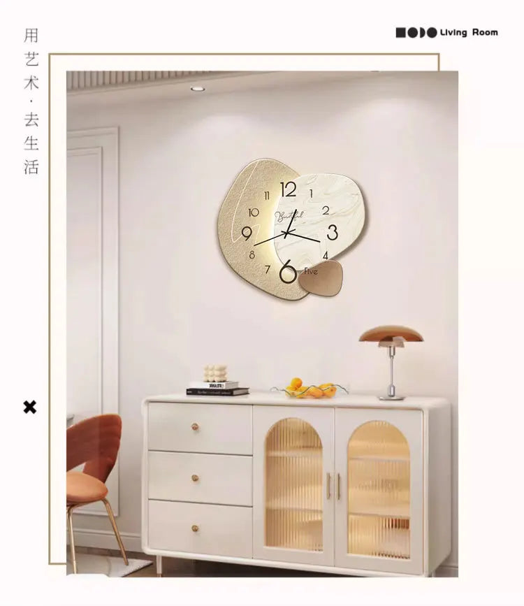 Modern Nordic Wall Painting Light Easy to Read High-end Digital Wall Clock Decorative Wall Hanging Clock Restaurant