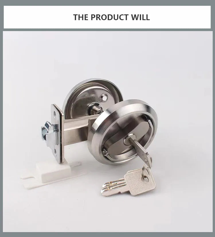 304 Stainless Steel Invisible Door Lock Hidden Lock Invisible Lock Background Wall Sliding Door Lock Double Hook Anti-theft Lock