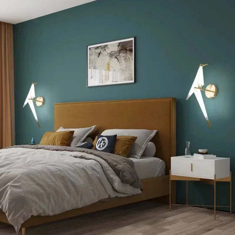Parrot Wall Lamp Plastic Bird Sconce Light For Bedside Loft Bedroom Study Foyer Dining Room