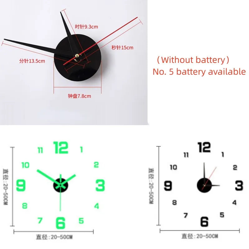 Buy 3D Luminous Wall Clock | Premium Acrylic Decor | Only $7.55