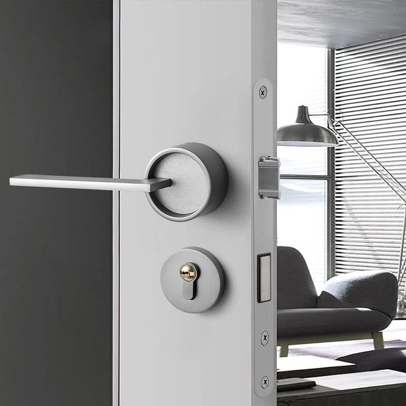 Luxury Silent Door Lock Bedroom Door Handle with Lock Interior Security Door Handle Lock Cylinder Security Mute Split Door Locks