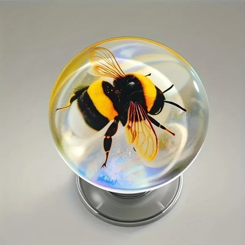 Bee Decorative Door Knob -  Round Resin Door Handle,Artistic Natural Style Decoration, Suitable for Bedrooms, Cabinets