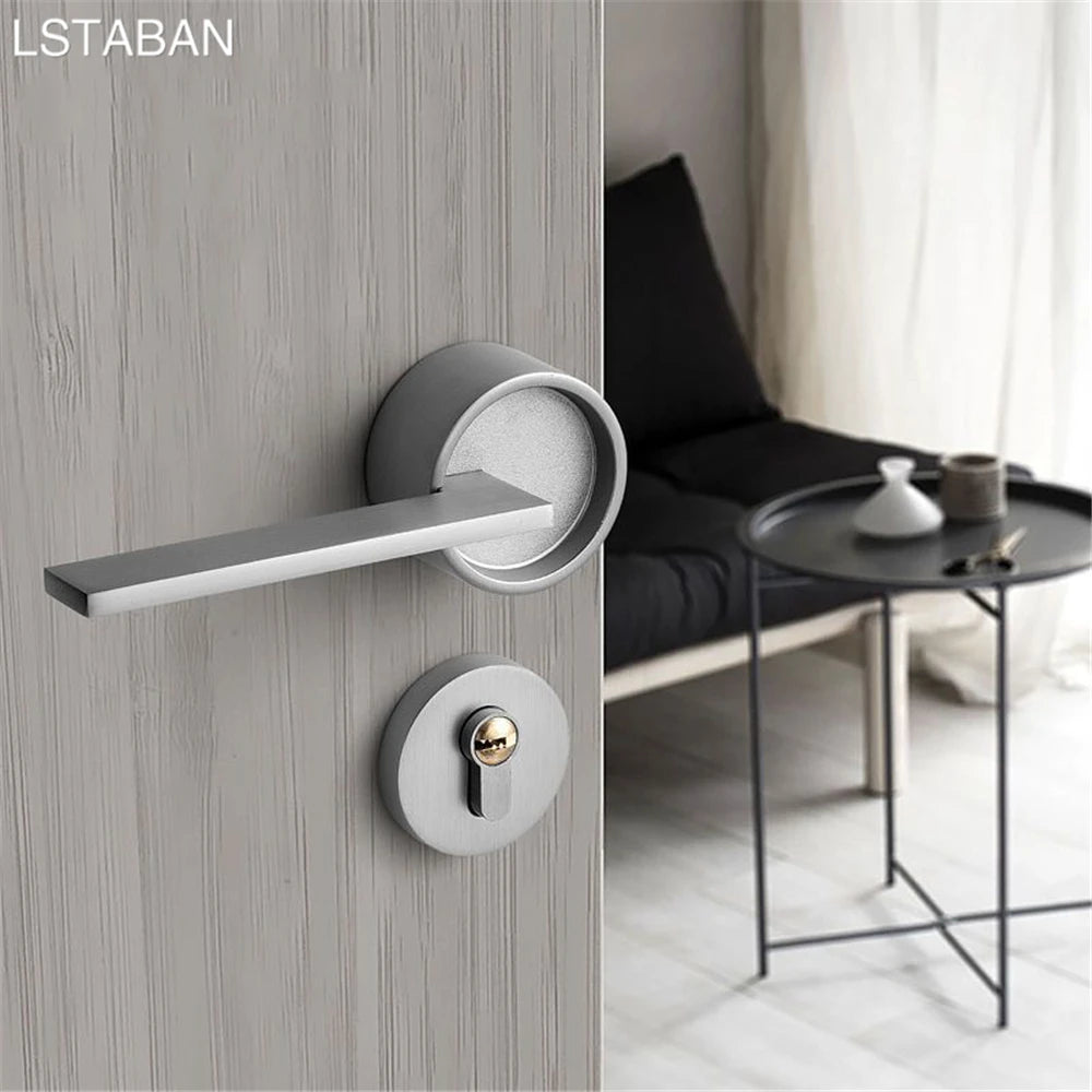 Luxury Silent Door Lock Bedroom Door Handle with Lock Interior Security Door Handle Lock Cylinder Security Mute Split Door Locks