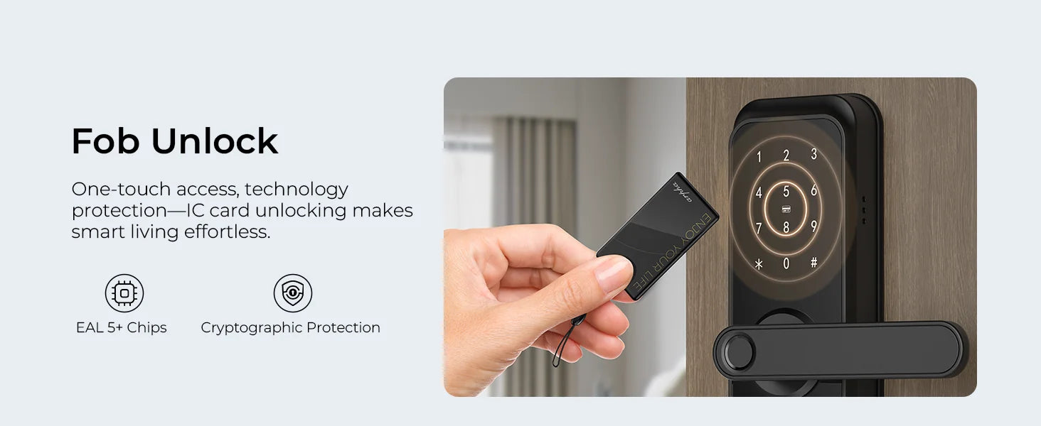 Arpha Smart Lock ‎T228 5-in-1 Entry Keyless Entry Door Lock Fingerprint Keyless Entry Door Lock Anti-Peep Keypad Code Waterproof