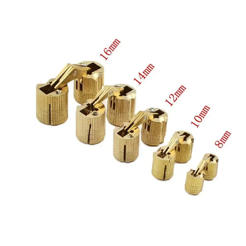 2pcs 8-18mm Copper Brass Door Hinges Cylindrical Hidden Cabinet Concealed Invisible Furniture Barrel Hinge For Hardware Gift Box