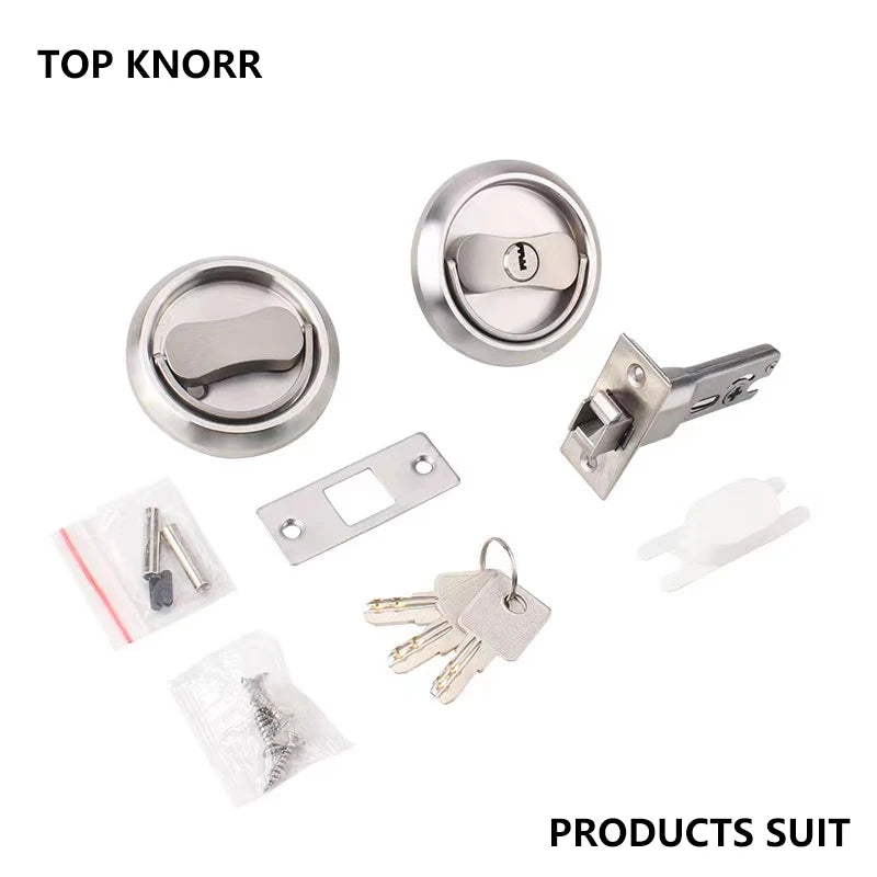 304 Stainless Steel Invisible Door Lock Hidden Lock Invisible Lock Background Wall Sliding Door Lock Double Hook Anti-theft Lock