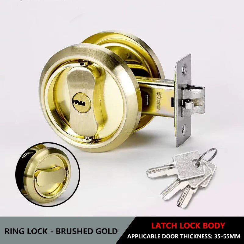 304 Stainless Steel Invisible Door Lock Hidden Lock Invisible Lock Background Wall Sliding Door Lock Double Hook Anti-theft Lock