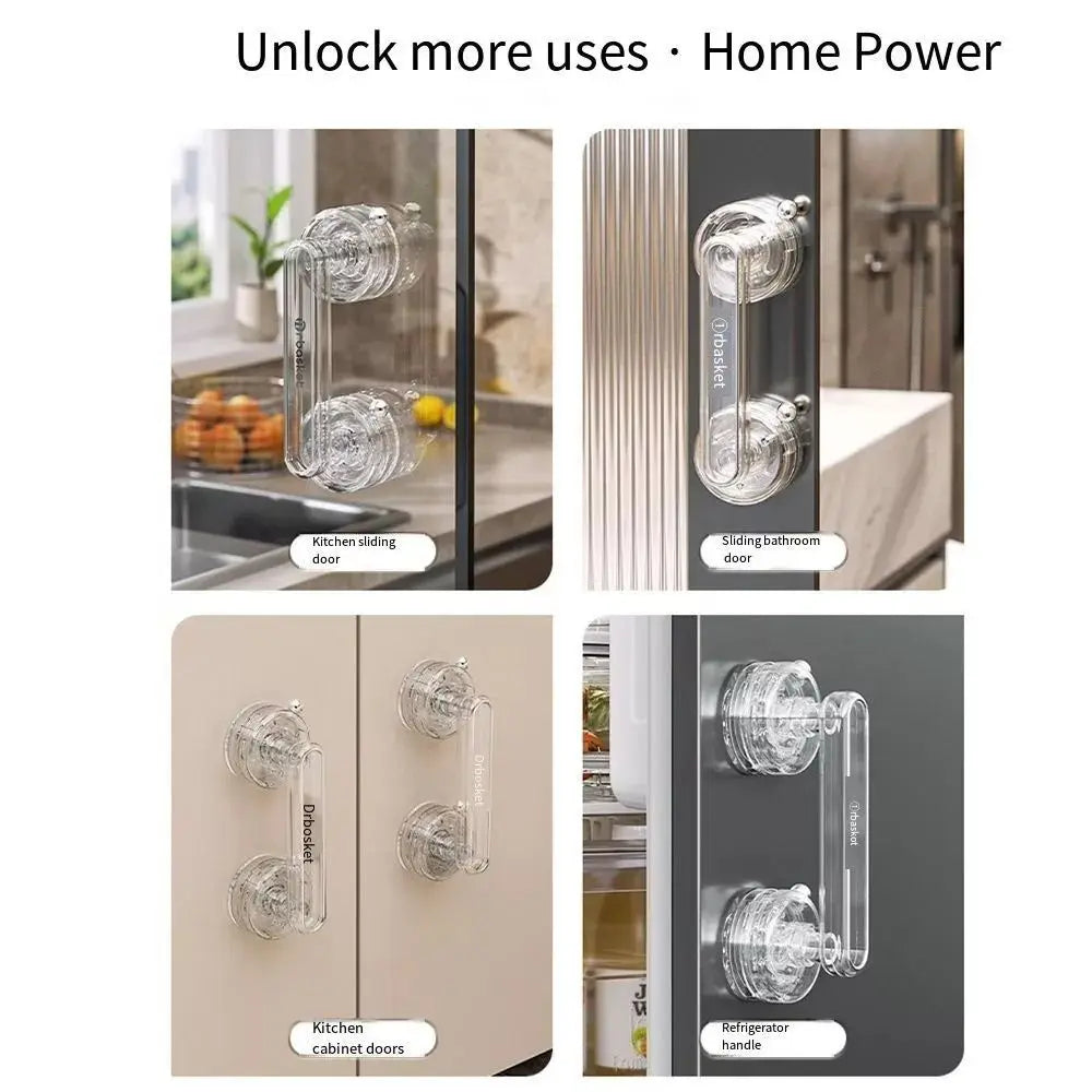 Anti-slip Sliding Door Handle Waterproof Suction Cup Door Handle Bathroom Removable Wardrobe Door Handle