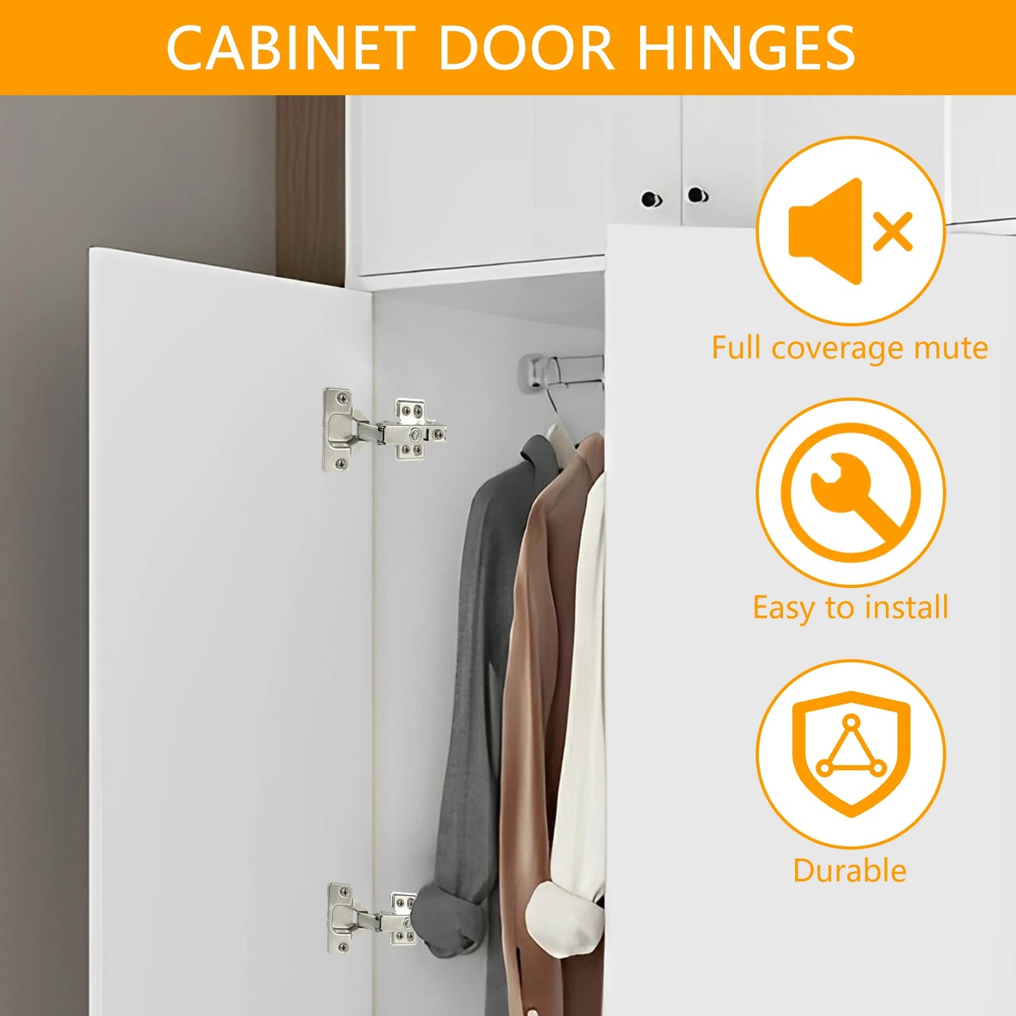 10-40 Pcs Hinges Cold Rolled Steel Hydraulic Cabinet Door Hinge Damper Buffer Soft Quiet Closing for all Cupboard Furniture