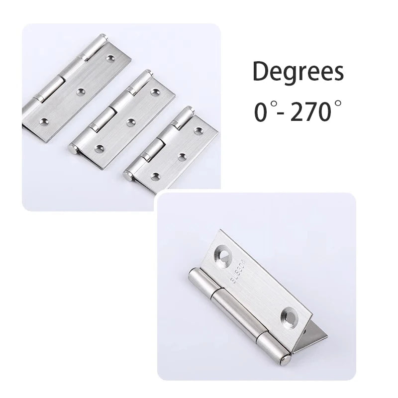 6/10pcs Furniture Cabinet Door Hinges Stainless Steel Drawer Fitting Hinge Hardware Box Accessories 2in 3in 1.5in 2.5in 3.5in