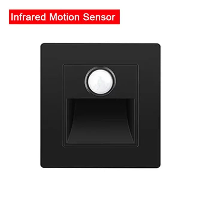 PIR Motion Detector Light Sensor led lights AC 110V-240V Recessed staircase bedroom wall lamp led night light
