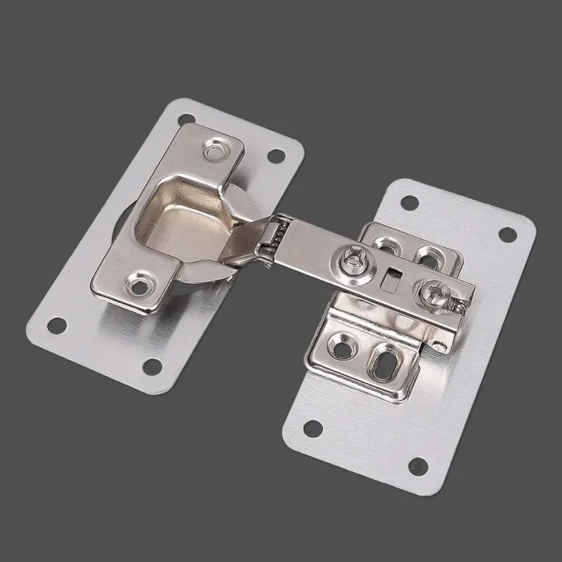 Cabinet Hinge Repair Plate Kit Stainless Steel Furniture Drawer Door Hinge Mounting Plate with Screw Flat Fixing Brackets Tools