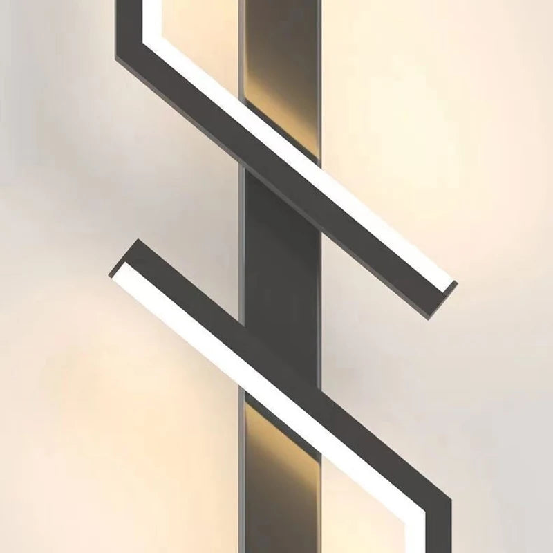 Modern LED wall lamp with minimalist long strip design, suitable for bedrooms and living rooms, 13W-18W power.