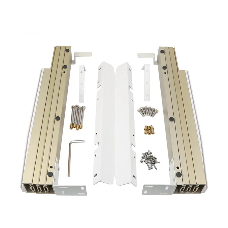 Simpler, flat push type,Concealed folding drawer slides , Aluminum telescopic table guide rail,  Flat push folding desk hinge