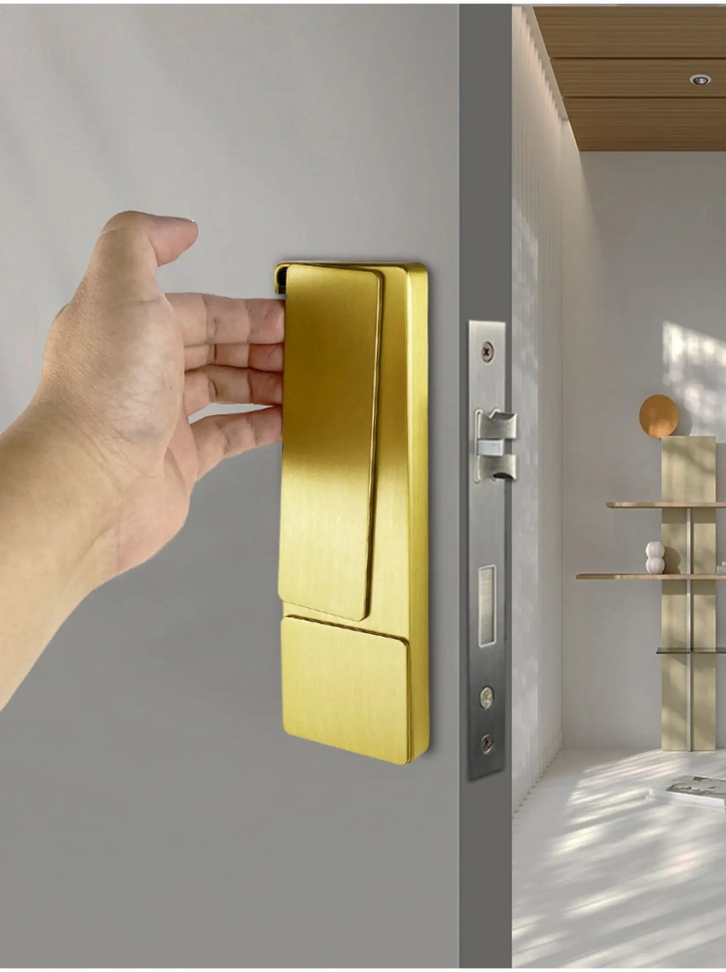 Advanced Security Lock, Invisible Lock, Indoor Bedroom, Bathroom Door Lock, Ultra-thin Silent Magnetic Suction, No Handle Lock