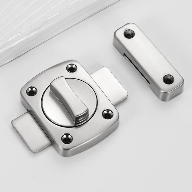 Home Security Latch Double Sided Cabinet Locks Rotate Bolt Gate Latches Twist Rotating Barrel Lock Bathroom Toilet Door Hardware