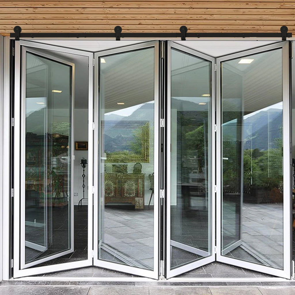 Carbon Steel Door Track Kit for 24"-72" 2/4-Door Choosing Sliding Barn Door Hardware Kit