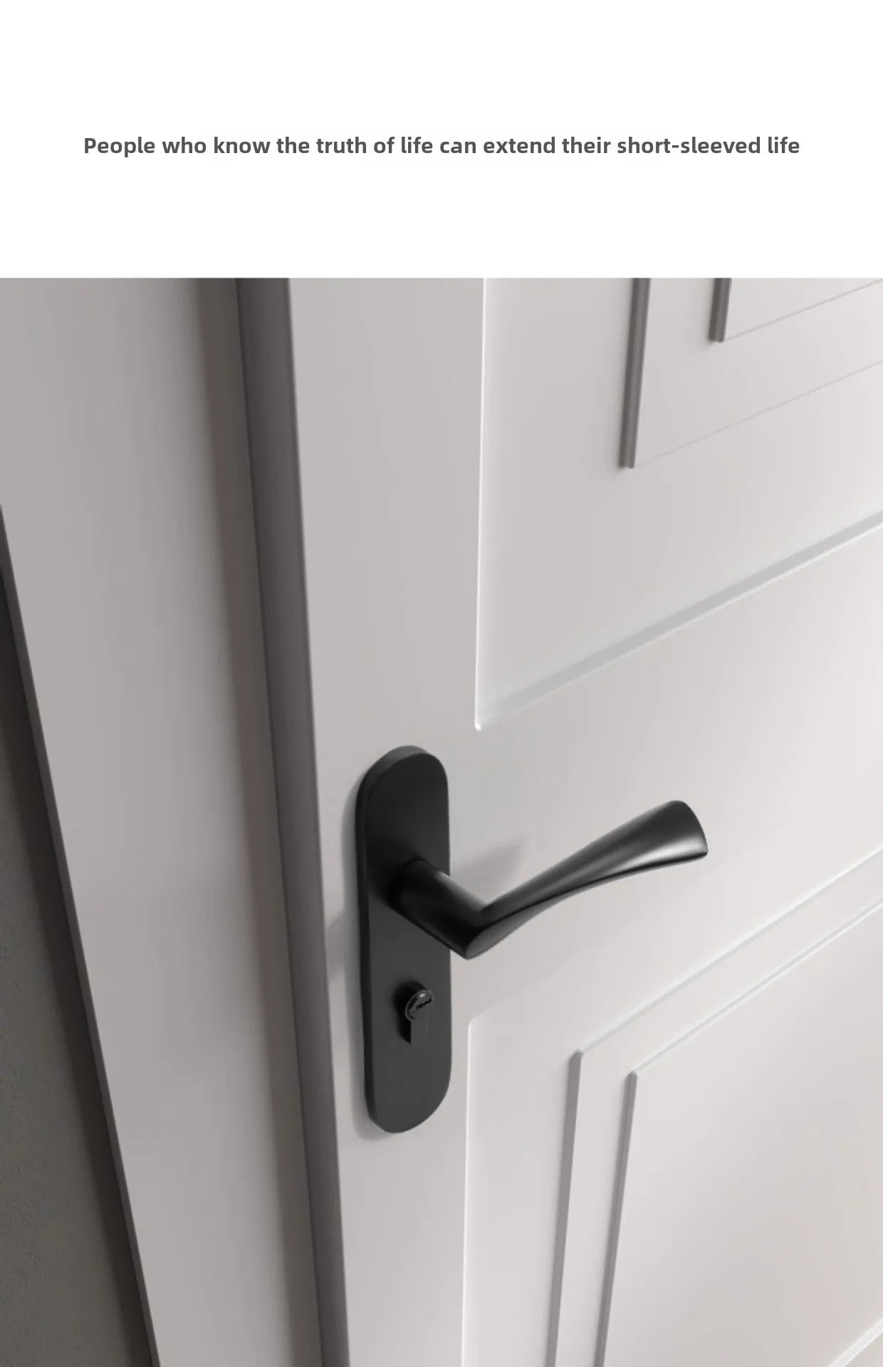 Black American Style Indoor Door Lock, Integrated Magnetic Silent Wooden Door Handle, Universal Home Bedroom Lock