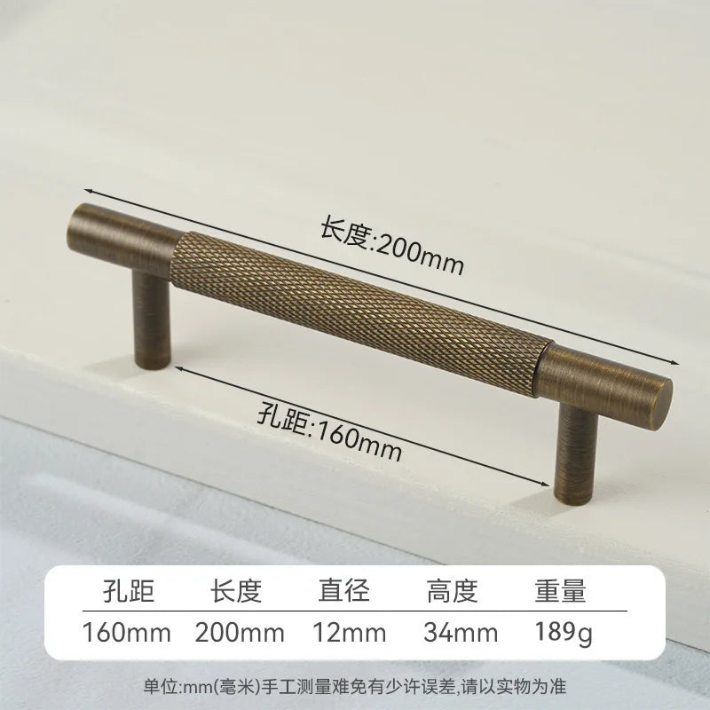 Antique Bronze Color Door Knobs Solid Brass New Chinese Style Furniture Hardware Concealed Pull Handle for Cabinet Drawer Door