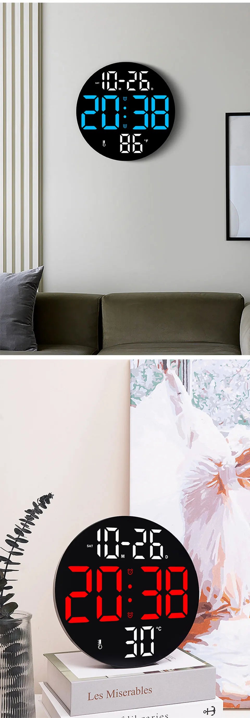 Buy LED Wall Clock with Dual Alarms - Only $57.48 | Free Shipping