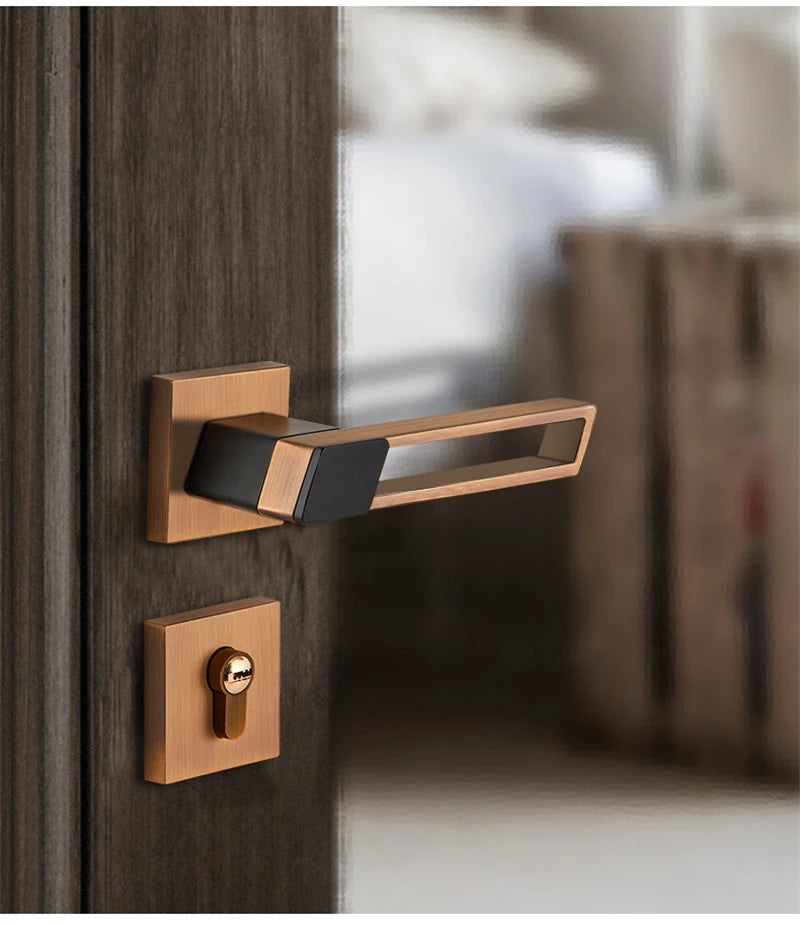 Interior Zinc Alloy Silent Anti-theft Door Lock Security Mute Door Handle Split Locks Home Renovation Hardware Accessories