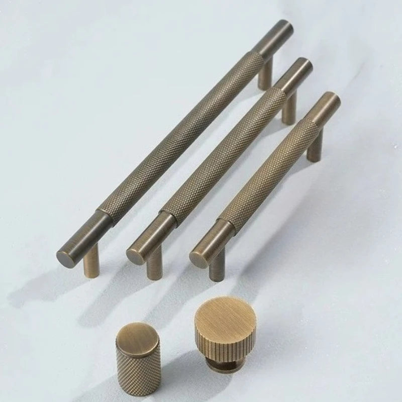 Antique Bronze Color Door Knobs Solid Brass New Chinese Style Furniture Hardware Concealed Pull Handle for Cabinet Drawer Door