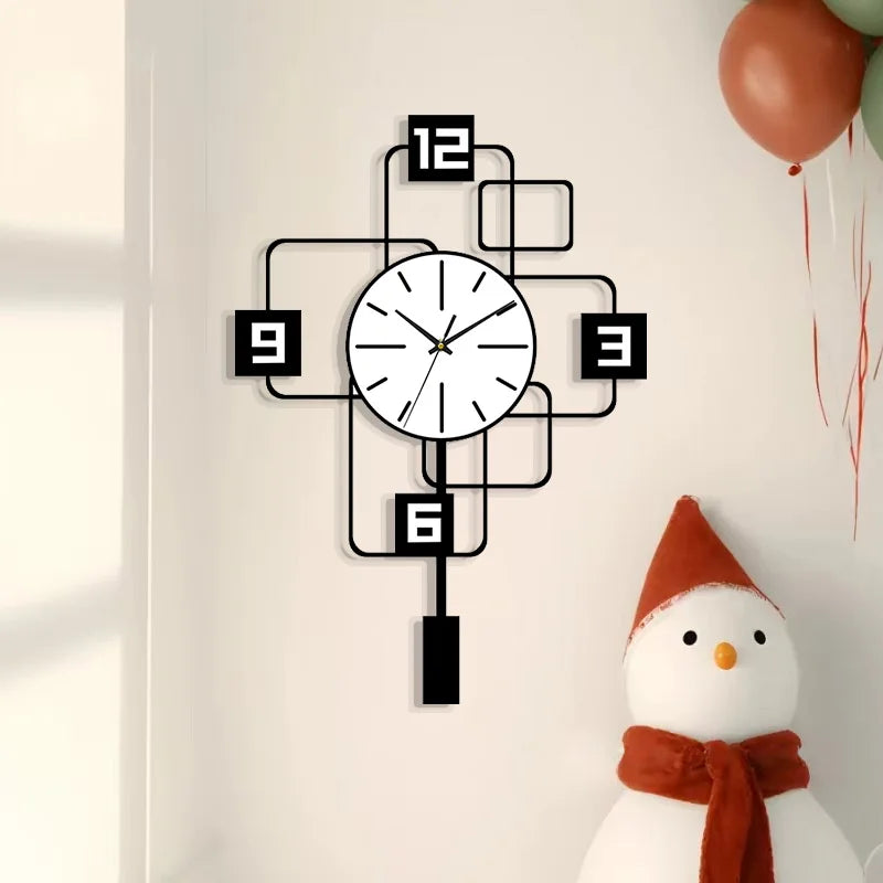 Modern minimalist silent wall clock with acrylic design