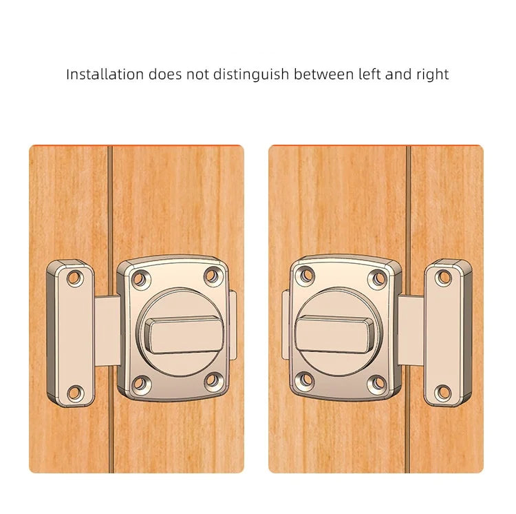 Home Security Latch Double Sided Cabinet Locks Rotate Bolt Gate Latches Twist Rotating Barrel Lock Bathroom Toilet Door Hardware