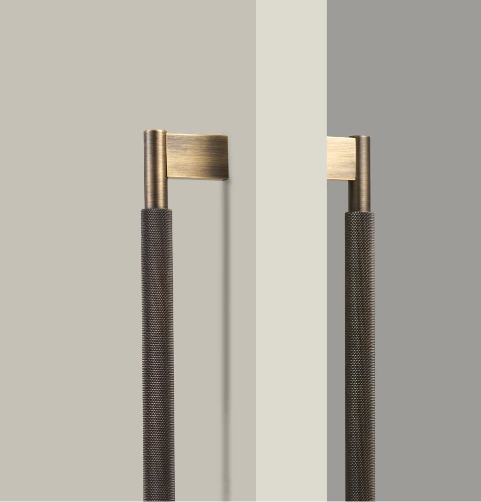 Nurlin Solid Brass Door Double Single Sided Cross Knurled Kitchen Refrigerator Appliance Closet Pull Bar Wood Gate Glass Door