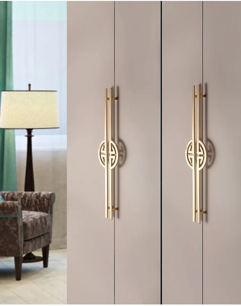 New Chinese Style Handles for Cabinets and Drawers Gloden Shoe Cupboards Bookcase Dresser Wine Cabinet and Wardrobes Handles