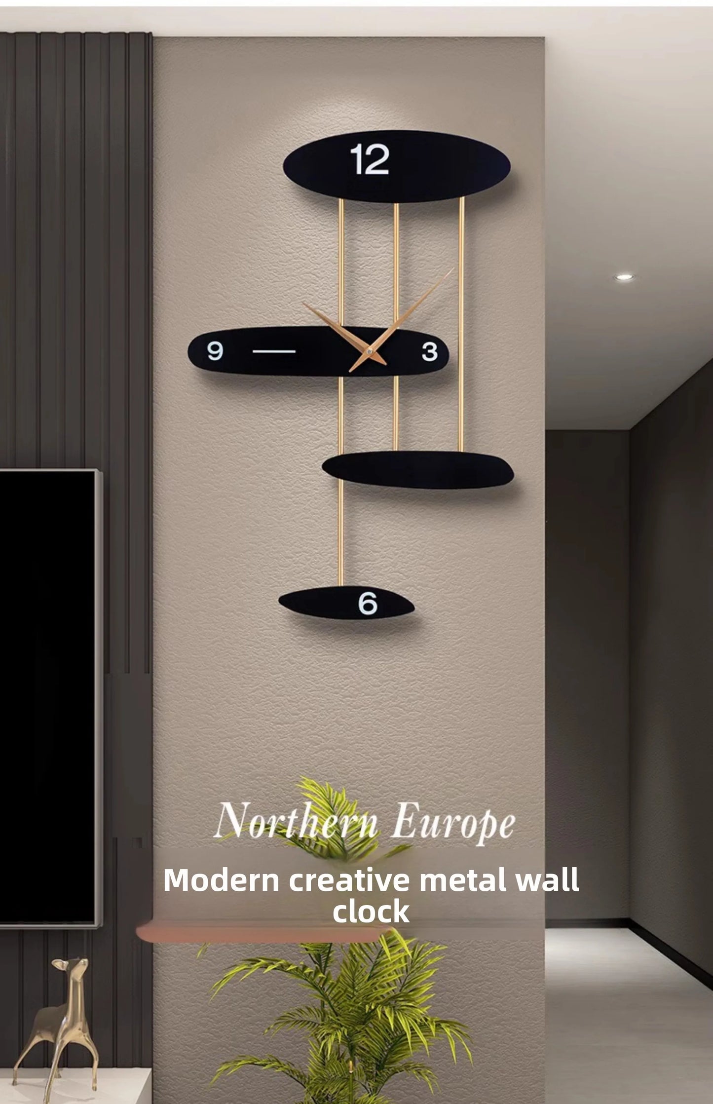 Modern Light Luxury Wall Mounted Clock, Internet Famous Fashion Decoration Watch,creative Home Minimalist and Atmospheric Clock