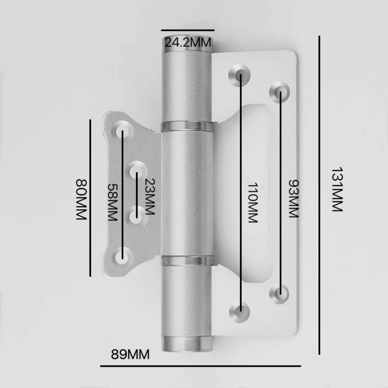 5-inch Hydraulic Damping Buffer Hinge Aluminum Alloy Flat Opening Hinge Automatic Door Closer Multifunctional Door Hardware