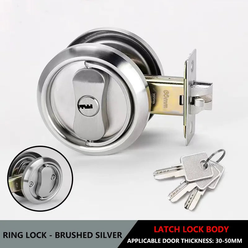 304 Stainless Steel Invisible Door Lock Hidden Lock Invisible Lock Background Wall Sliding Door Lock Double Hook Anti-theft Lock
