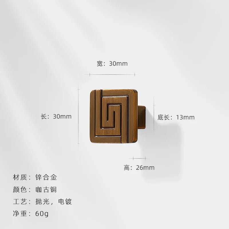 AOBT Brass Furniture Handles Nordic Fresh Chinese American Gold/Black/Bronze Cabinet Door Drawer Wardrobe Dresser Pulls Knobs