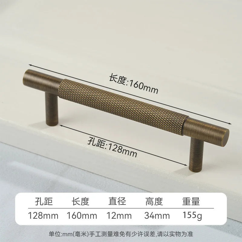 Antique Bronze Color Door Knobs Solid Brass New Chinese Style Furniture Hardware Concealed Pull Handle for Cabinet Drawer Door