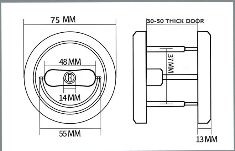 304 Stainless Steel Invisible Door Lock Hidden Lock Invisible Lock Background Wall Sliding Door Lock Double Hook Anti-theft Lock