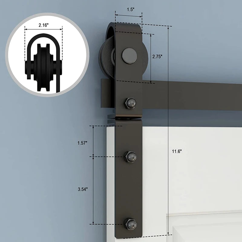 CCJH Folding Door Single Door 3/3.3//4/5 /6/6.6Foot Slide Rail Silent Sliding Door Slide Rail Modern Hardware Accessories