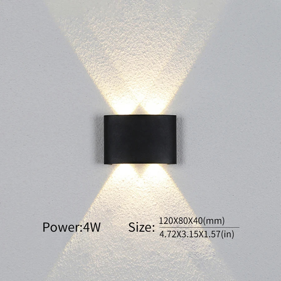 LED Wall Lamp Outdoor Waterproof IP66 Interior Wall Light 4W Garden Lights Bedroom Living Room Stairs Lighting