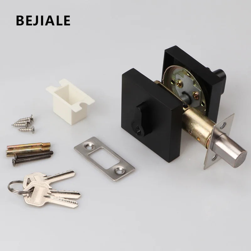 Zinc Alloy Deadlock Invisible Exit Square Door Lock Indoor Bedroom Passage Auxiliary Lock Door Single Tongue Hidden Lock