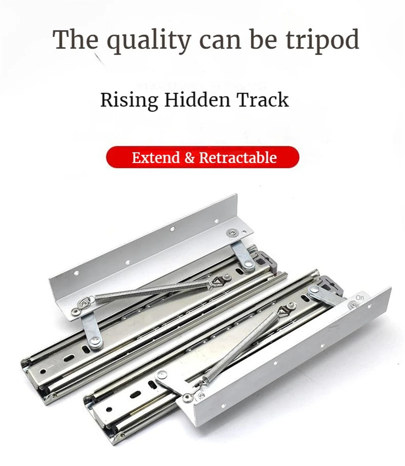 Heavy Pull Out Pop Up Slide Rail Supporting Bracket Furniture Table Top Conceal Folding Leaf Extension Slide Rail