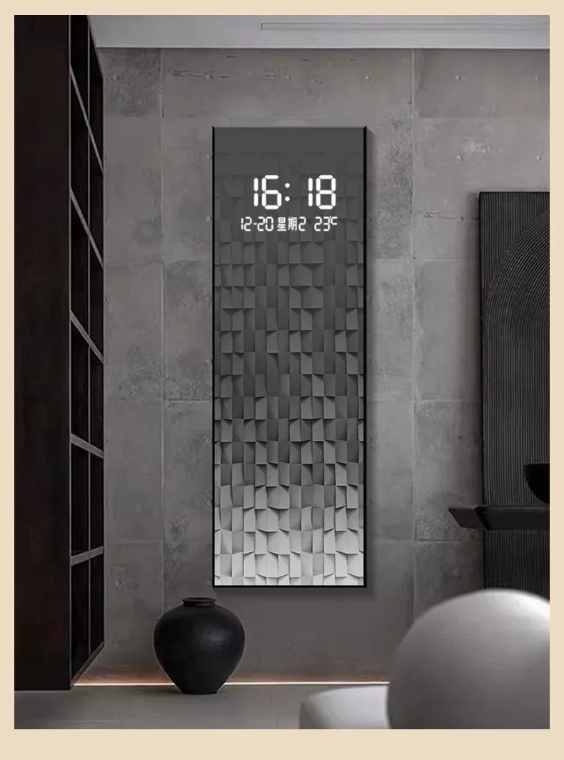 Nordic Style Digital Clock Wall Art Aesthetic Unique Luminous Modern Digital Clock Living Room Orologio Da Parete Home Decor
