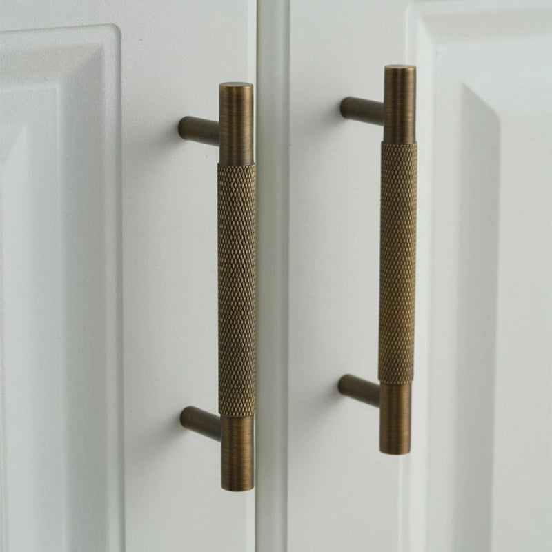 Antique Bronze Color Door Knobs Solid Brass New Chinese Style Furniture Hardware Concealed Pull Handle for Cabinet Drawer Door