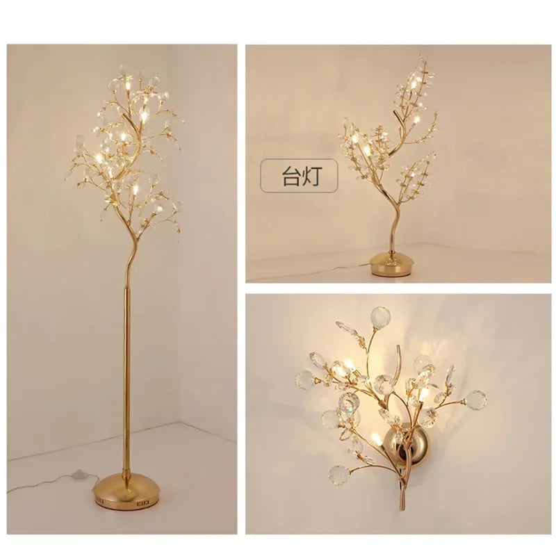 ELARA European Style Indoor Wall Lamp Gold Crystal Luxury Fixtures LED Modern Light Sconces for Home Decoration