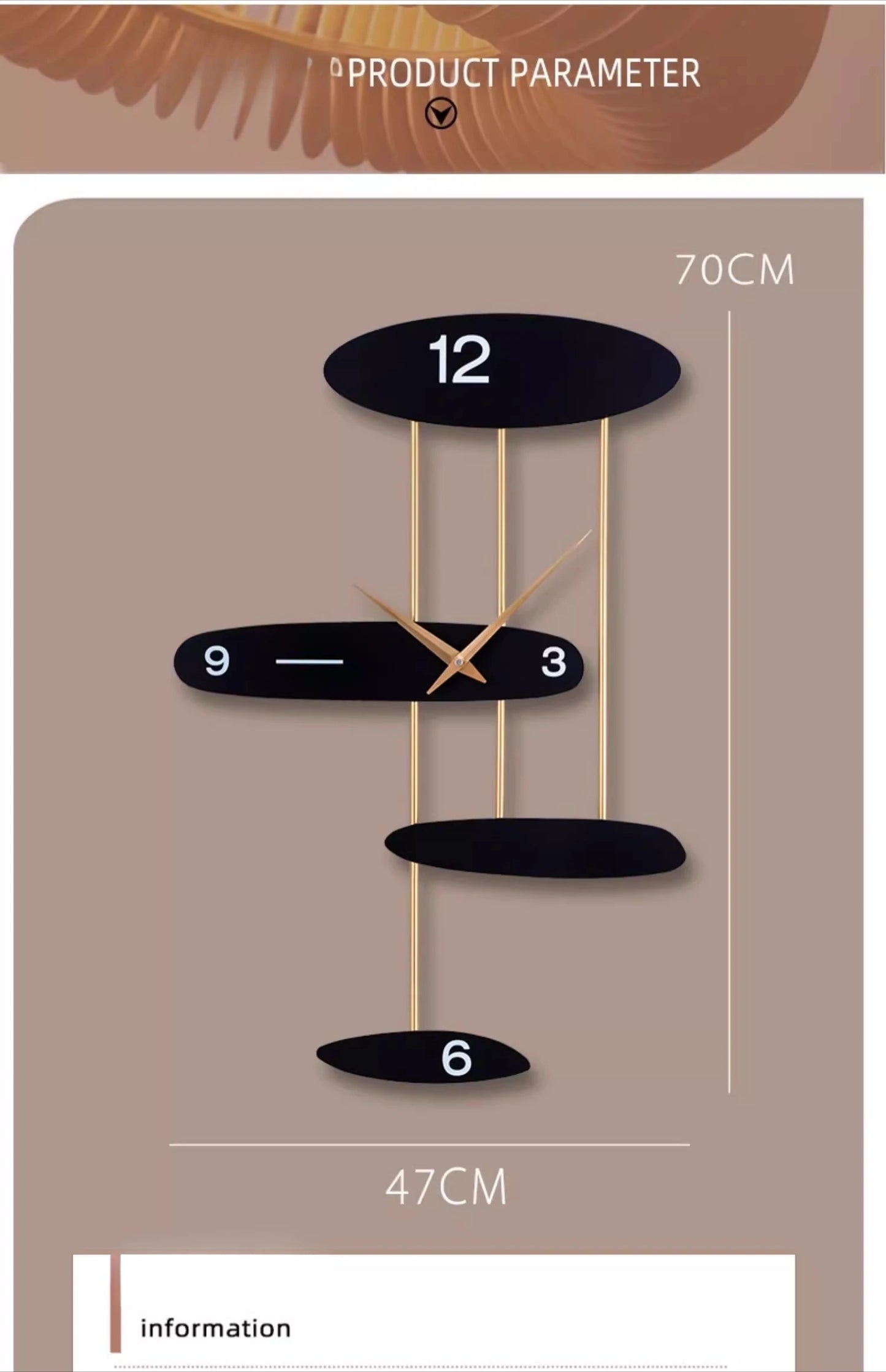 Modern Light Luxury Wall Mounted Clock, Internet Famous Fashion Decoration Watch,creative Home Minimalist and Atmospheric Clock