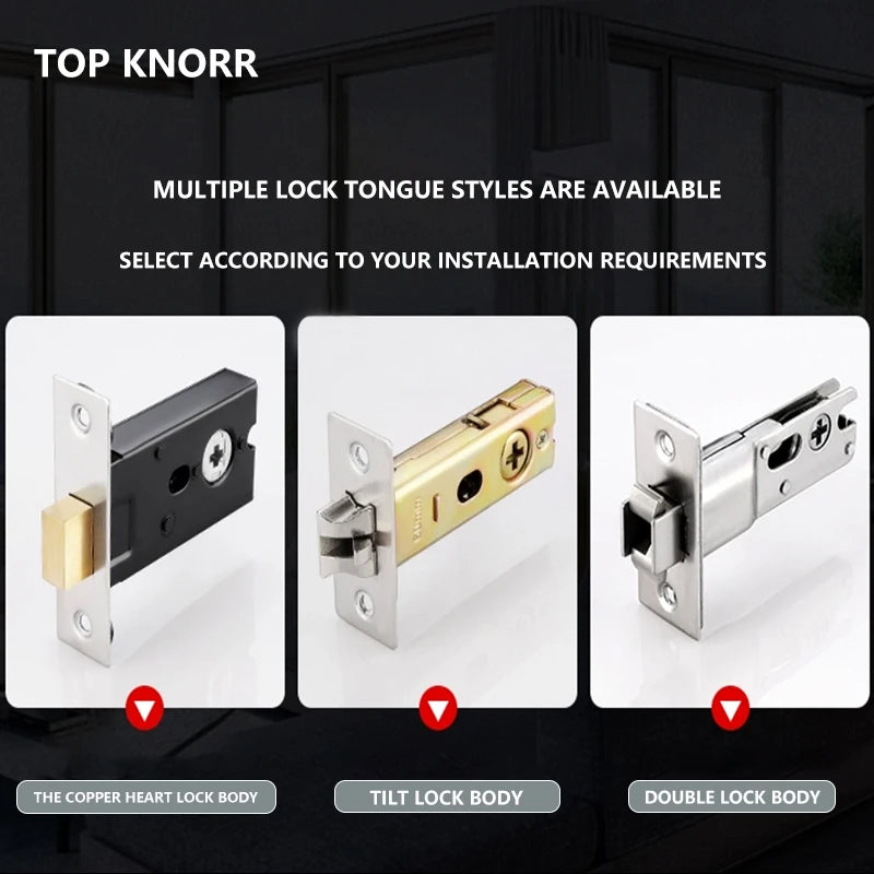 304 Stainless Steel Invisible Door Lock with Multiple Styles, Including Copper Heart, Tilt, and Double Lock Bodies for Sliding Doors.