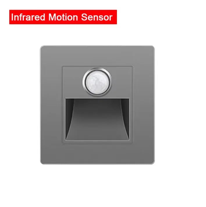 PIR Motion Detector Light Sensor led lights AC 110V-240V Recessed staircase bedroom wall lamp led night light
