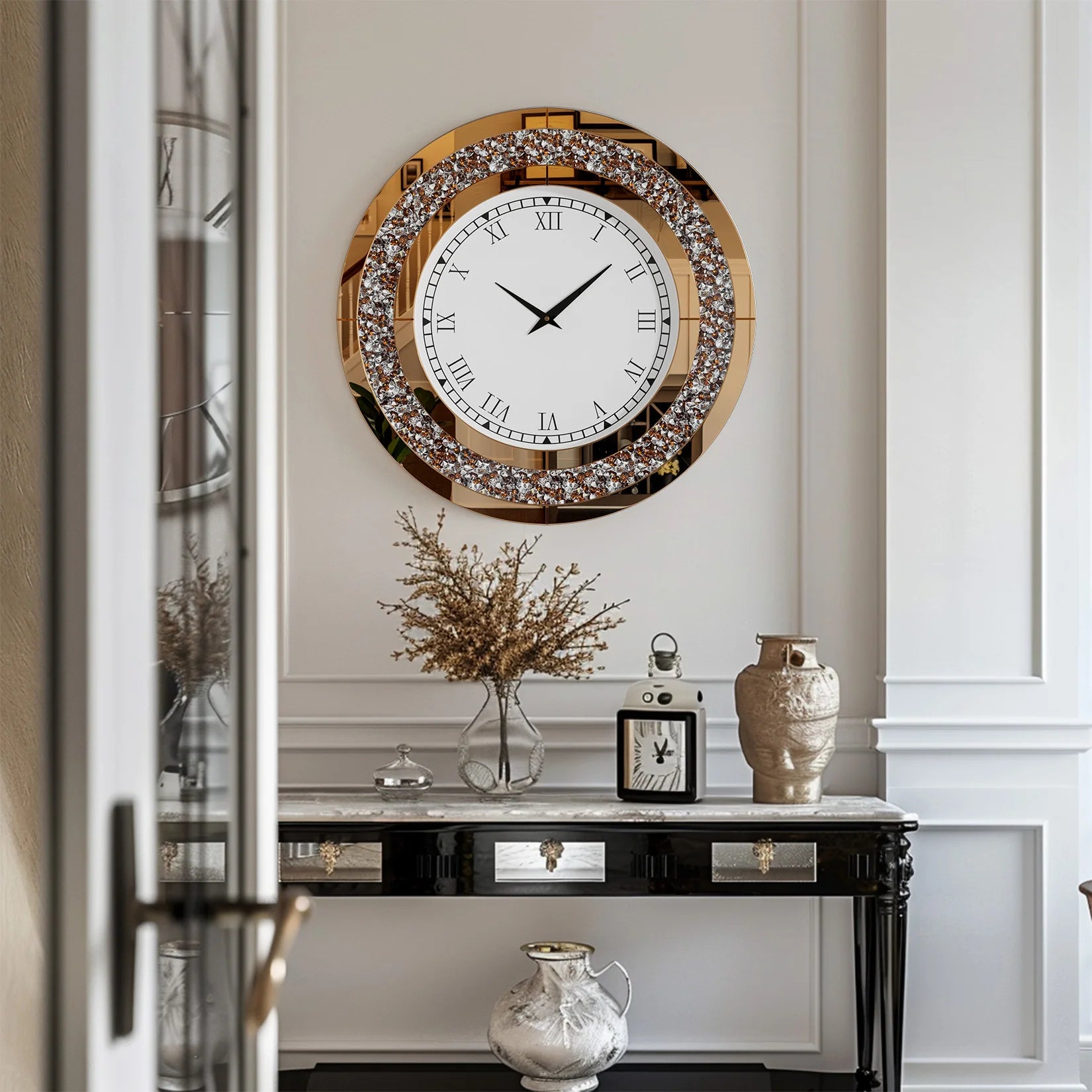 Exclusive 24" Mirrored Wall Clock | Save 20% - Shop Now